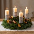 Portacandele a bastoncino, grigio argento, Ø22mm, H10cm, 4 pezzi | Floristik24.it