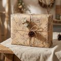 Carta da regalo con animali della foresta in marrone blu 70 cm x 200 cm | Floristik24.it