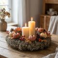 Ghirlanda di muschio naturale grigia Ø30cm - Ghirlanda decorativa per tavola e porta, ideale per decorazioni autunnali e natalizie. | Floristik24.it