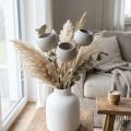 Campane decorative con fiori secchi su gambo grigio 37 cm 3 pz | Floristik24.it