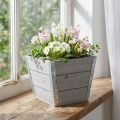 Fioriera fioriera in legno shabby chic grigio 19x19x15,5cm | Floristik24.it