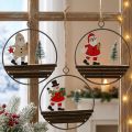 Addobbo natalizio Babbo Natale Pupazzo di neve Ø12cm 3pz | Floristik24.it