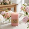 Candela a colonna PURE 90/60 candela decorativa rosa decorazione candela in cera naturale sostenibile | Floristik24.it