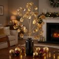 Ramo di Gingko pianta artificiale decorativa bronzo glitter 84 cm | Floristik24.it