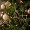 Decorazioni per albero di Natale Cuore Metallo dorato 12cm 6pz | Floristik24.it