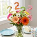 Tappi numerici compleanno 2 tappi floreali in legno 27,5 cm 16 pz | Floristik24.it