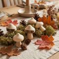 Decorazione a spolvero mini funghi in legno naturale con corteccia Ø2cm 36 pezzi | Floristik24.it