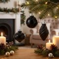 Mini palline per albero di Natale in vetro cipolla nera Ø3cm 9 pz | Floristik24.it