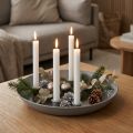 Portacandele conico per 4 candele, portacandele, metallo grigio, Ø30cm | Floristik24.it