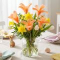 Piume decorative piume di uccello arancioni su bastoncino 36 cm 12 pz | Floristik24.it