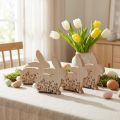 Coniglietti pasquali coniglietti in legno seduti marrone naturale 18,5×18 cm 4 pz | Floristik24.it