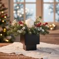 Vaso a cubo nero con base, moderno, 22 cm | Floristik24.it