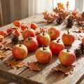 Frutta artificiale decorativa mele Cox Orange 3,5 cm 24 pezzi decorazione sparsa decorazione autunnale | Floristik24.it