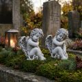 Figura commemorativa angelo addormentato grigio 16 cm 2 pz | Floristik24.it