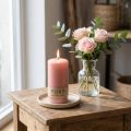 Candela a colonna PURE 130/60 candela decorativa rosa cera naturale | Floristik24.it