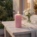 Candela a colonna PURE 130/70 candela decorativa rosa cera naturale sostenibile | Floristik24.it