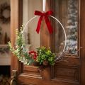 Ghirlanda decorativa di eucalipto, bacche e pigne artificiali Ø30cm | Floristik24.it