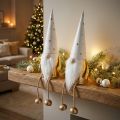 Gnomo figura decorativa natalizia bianco, oro Ø6,5 cm H22 cm 2 pz | Floristik24.it