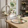 Anello decorativo in legno Shabby Chic bianco Ø19cm, matrimonio, primavera, decorazione per porta, set da 4 | Floristik24.it