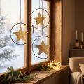 Ciondolo stella decorazione natalizia oro nero 12,5 cm 3 pezzi | Floristik24.it