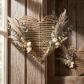 Cuore di iuta naturale per fiori secchi 35 cm 4 pezzi | Floristik24.it