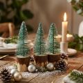 Decorazione natalizia Albero di Natale nevicato 10 cm 8 pezzi | Floristik24.it