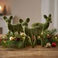 Figura decorativa cervo cerbiatto floccato Figure natalizie verdi 10,5 cm 6 pz | Floristik24.it
