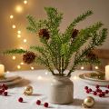 Ramo di abete artificiale con pigne naturali, decorazione natalizia in iuta, 28 cm, set da 4 pezzi | Floristik24.it