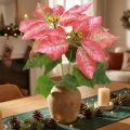 Stella di Natale artificiale rosso rosa L35 cm 6 pezzi 2 mazzi | Floristik24.it