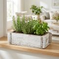 Forma di mattone, scatola di mattoni, scatola di legno con accessori in metallo finitura anticata, lavato bianco L32cm H9cm | Floristik24.it