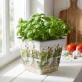 Vaso per erbe aromatiche, fioriera con motivo, fioriera H13 cm L13,5 cm | Floristik24.it