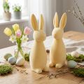 Coniglietto pasquale decorativo – 2a scelta – floccato giallo chiaro H29,5cm 2 pezzi | Floristik24.it