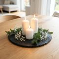 Piatto in ardesia naturale vassoio rotondo in pietra nero Ø30cm 2 pz | Floristik24.it