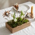 Uova di quaglia artificiali, piume decorative su bastoncino, 36 cm, 12 pezzi | Floristik24.it