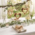 Appendiabiti decorativo cuori in legno cuore in cuore fiammato 15×15 cm 4pz | Floristik24.it