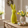 Decorazione coniglietto pasquale, giallo-verde, in piedi, floccato, 15×15,5×47cm | Floristik24.it