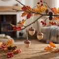 Decorazione a forma di ghianda da appendere, autunnale, naturale/marrone, 5,3x3,5 cm, 12 pezzi | Floristik24.it
