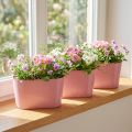 Ciotola per piante ovale rosa ciotola decorativa plastica 20×10×11 cm 3pz | Floristik24.it