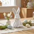 Coniglietto pasquale pensatore Shabby Bianco 11×9×20,5cm | Floristik24.it
