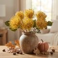 Protea artificiale Leucospermum puntaspilli giallo 30 cm 6 pezzi | Floristik24.it