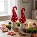 Funghi decorativi in ceramica fungo rosso bianco Ø5cm H15.5cm 2pz | Floristik24.it