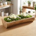 Decorazione in legno con incavo, ciotola decorativa, legno, 40×13–16cm×6.5cm | Floristik24.it