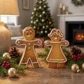 Decorazione natalizia in ceramica omino e donnina di pan di zenzero da 16 cm, set da 2 pezzi | Floristik24.it