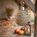 Sfera di paglia da appendere, grigio lavato, Ø25cm | Floristik24.it