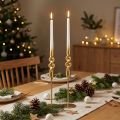 Candele intrecciate candele a spirale in oro bianco Ø2cm H30cm 2 pz | Floristik24.it