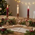 Candele candeliere stella cuore abete marrone H16,5 cm assortite 3 pezzi | Floristik24.it