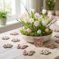 Decorazione in legno fiori/farfalle bianco/rosa Ø4cm 36p | Floristik24.it