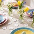 Fiore in legno con faccia bianca 2,5 cm 48 pz | Floristik24.it