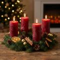 Candele in tinta unita rosso scuro 50x100mm 4pz | Floristik24.it