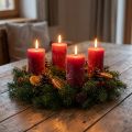 Candele tinta unita rosso scuro 60x100mm 4 pz | Floristik24.it